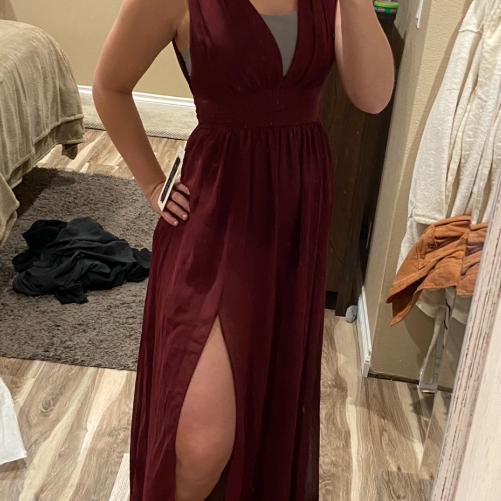 Cabernet color bridesmaid dress